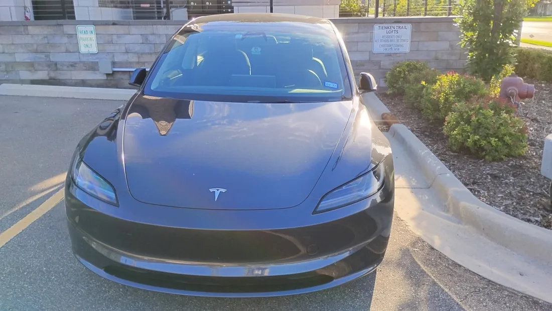 Windshield chip repair on a Tesla